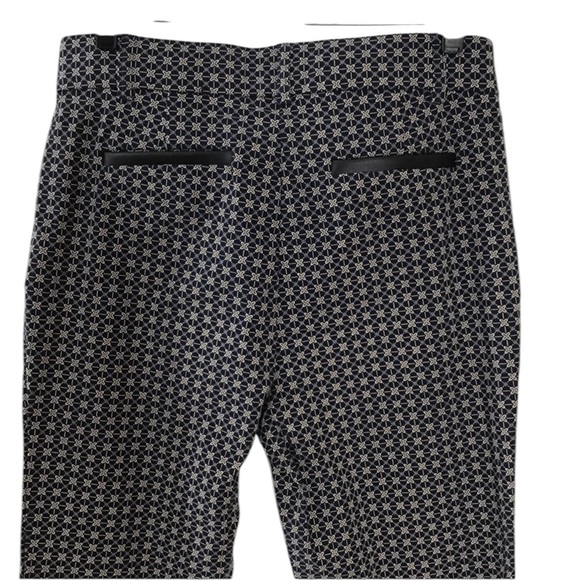 Rafaella Comfort Elastic Waist Pull On Pants Blue Geometric Size 12 - Picture 5 of 7